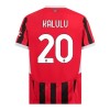 Camisola + Calções AC Milan Kalulu 20 Criança Equipamento 1ª 24/25